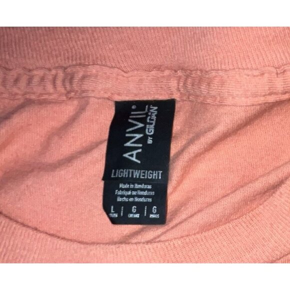 Anvil By Gildan Boys Tee Shirt Top LARGE Short Sleeve Orange - Picture 3 of 3